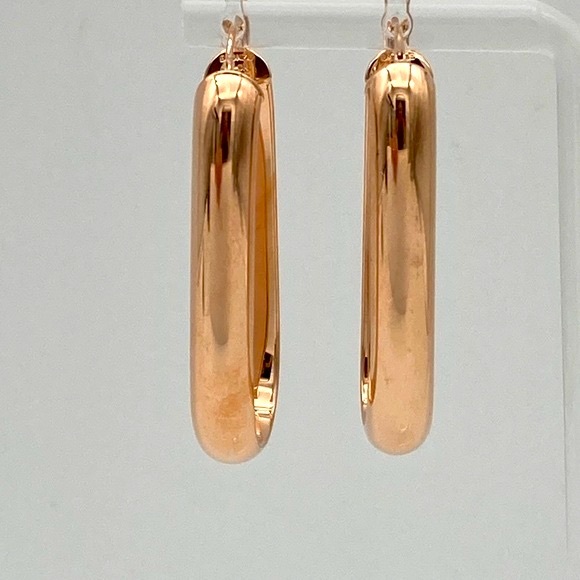 Milor Jewelry - Bronze Milor Italy Elongated Oval Hoop Earrings.